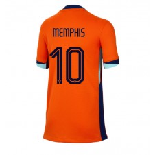 Nederländerna Memphis Depay #10 Hemmatröja Dam EM 2024 Korta ärmar